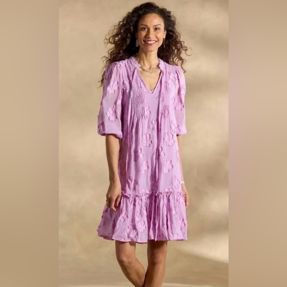 Sundance Lilac Fanciful Florals Textured Dress